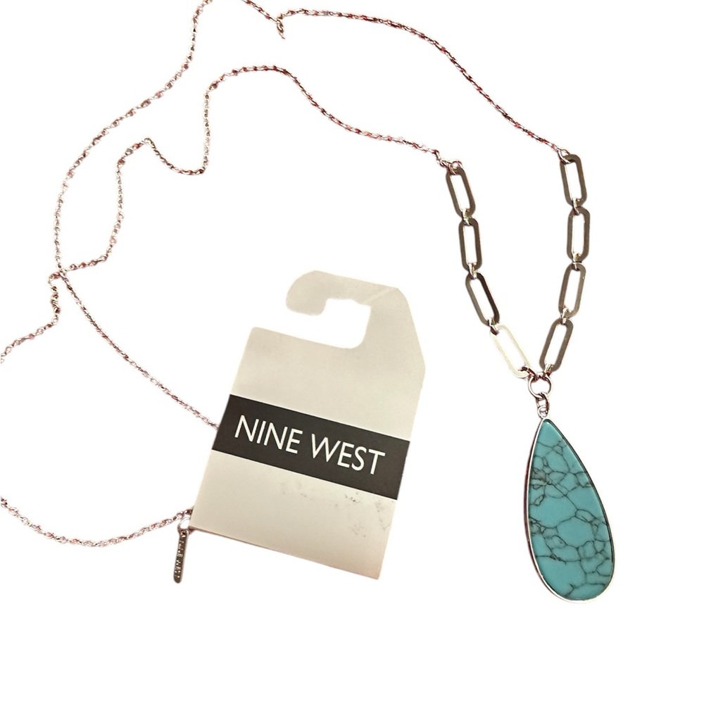 Nine West Turquoise Pendant Necklace - Picture 1 of 6
